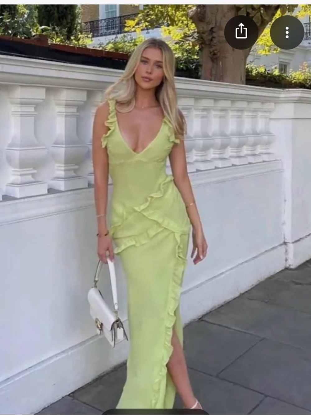 House of CB Lime Ruffle Backless Maxi Dress